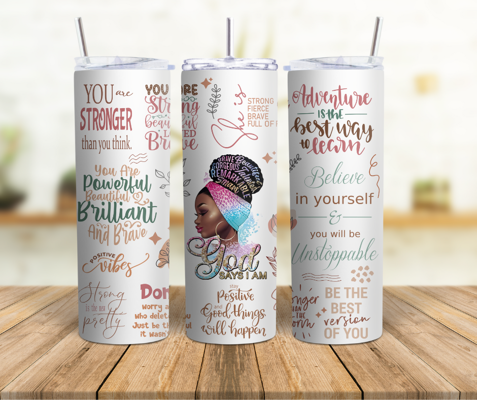 God Says I Am 20 oz. Tumbler