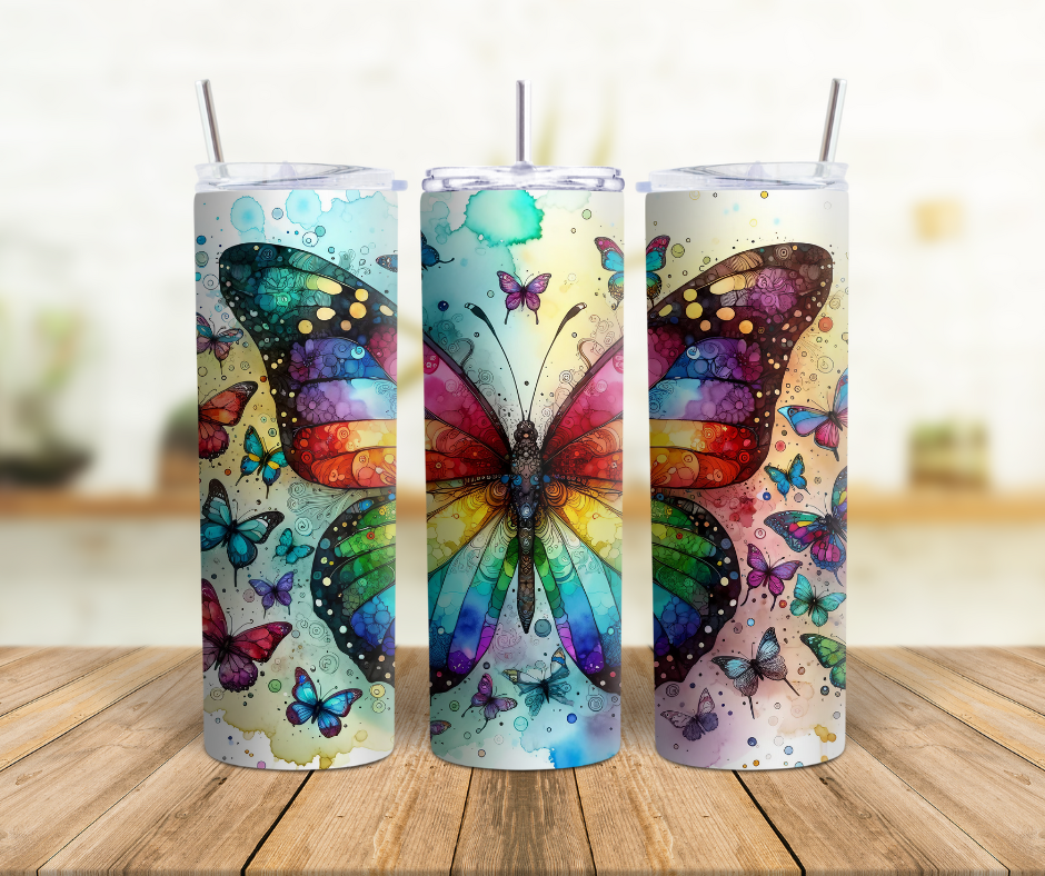 Colorful Butterfly 20 oz Tumbler