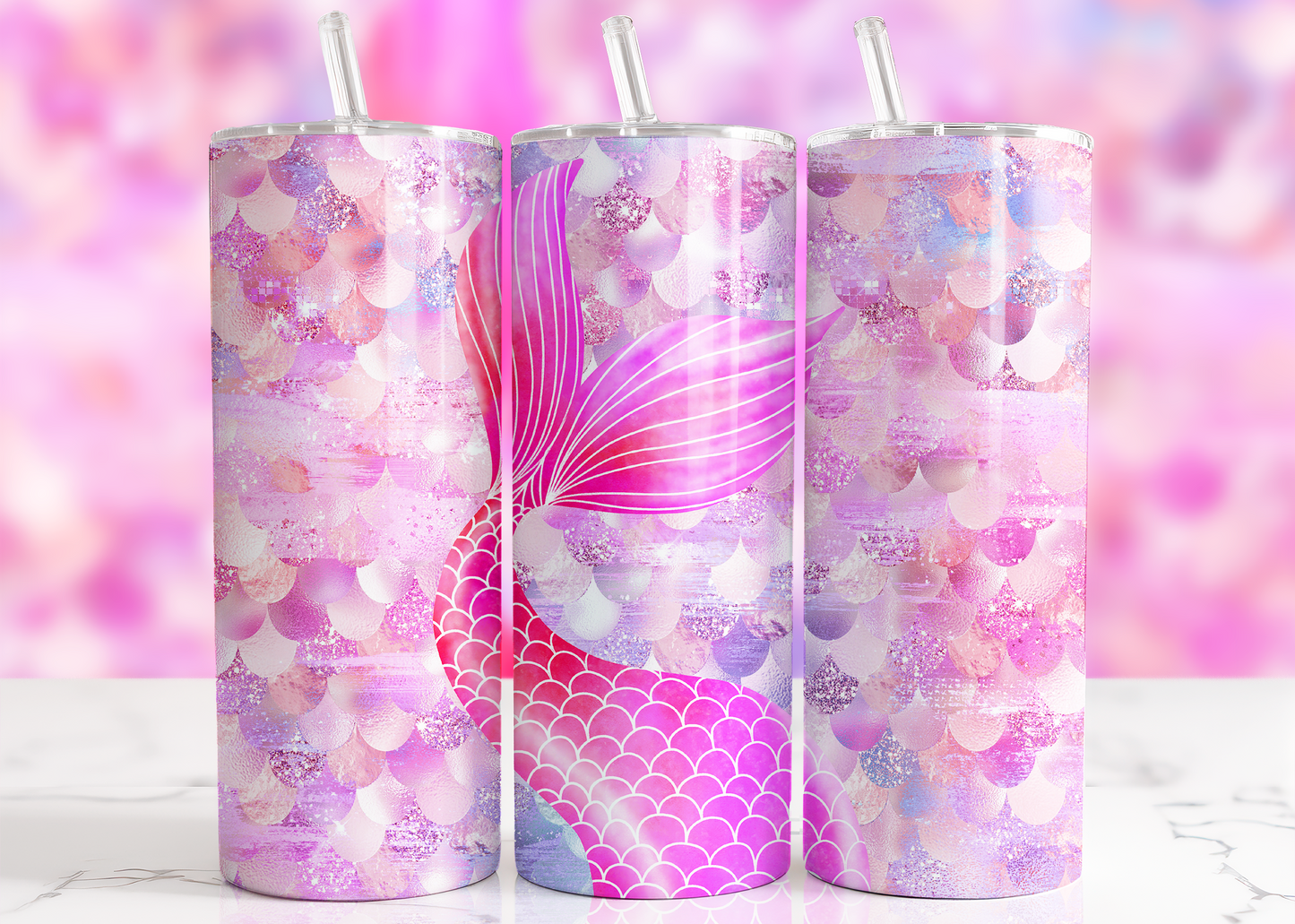 Pink Mermaid Hot and Cold 20 oz. Tumbler